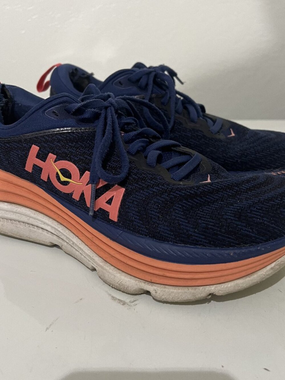 Hoka One One Gaviota 5 Running Shoes Womens 8B Evening Sky / Coral